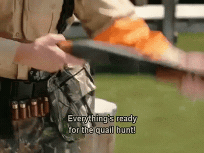 Man Holding Shotgun Says Everything Ready For The Quail Hunt GIF