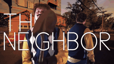 Man Holding Shovel Saying Neighbor GIF