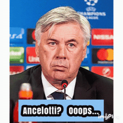 Man Holding Sign Ancelotti Oops GIF