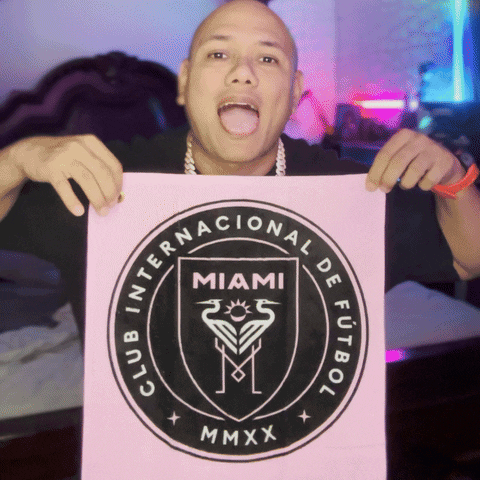 Man Holding Sign Club Internacional De Futbol Miami GIF