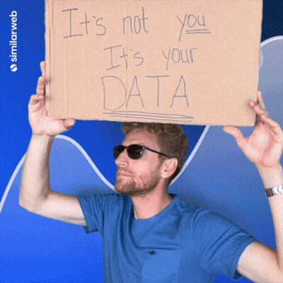Man Holding Sign Saying It's Not You It's Your Data GIF