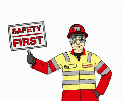 Man Holding Sign Saying Safety First GIF