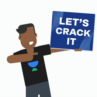 Man Holding Sign That Says Let's Crack It GIF
