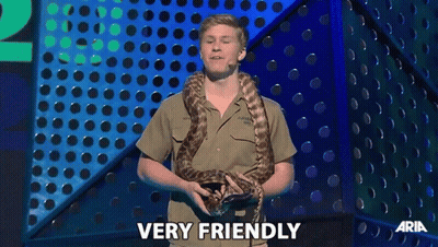 Man Holding Snake Around Neck GIF