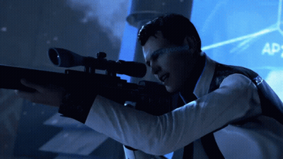 Man Holding Sniper Rifle With Xenophobia On Face