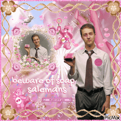 Man Holding Soap Bar Beware Of Soap Salesman GIF