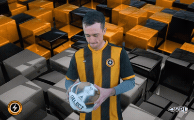 Man Holding Soccer Ball Saying Select GIF