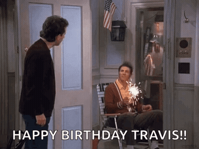 Man Holding Sparkler Saying Happy Birthday Travis GIF