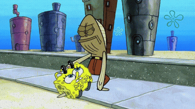 Man Holding Spongebob With Number 25 GIF