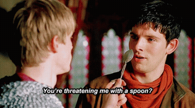 Man Holding Spoon In Mouth Saying You're Threatening Me With A Spoon GIF