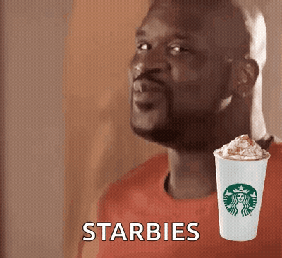 Man Holding Starbucks Cup With Whipped Cream GIF