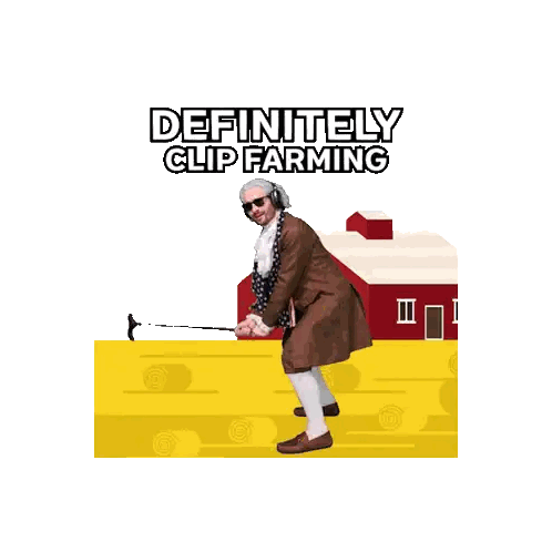 Man Holding Stick In Front Of Red Barn Sticker