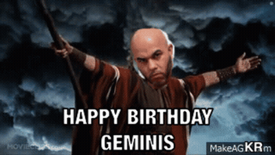 Man Holding Stick Saying Happy Birthday Geminis GIF