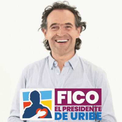 Man Holding Sticker Saying Fico El Presidente De Uribe GIF