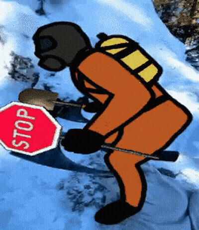 Man Holding Stop Sign GIF