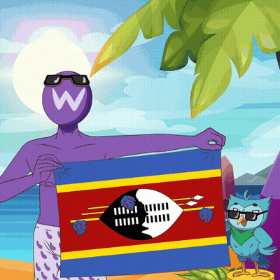 Man Holding Swazi Flag GIF