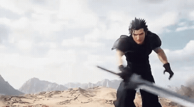 Man Holding Sword In Desert GIF
