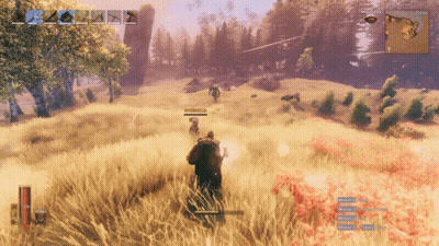 Man Holding Sword In Field GIF