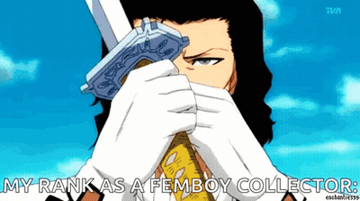 Man Holding Sword My Rank As A Femboy Collector GIF