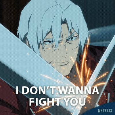 Man Holding Sword Saying I Don't Wanna Fight You GIF