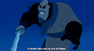 Man Holding Sword Saying It Looks Like You're Out Of Ideas GIF