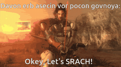 Man Holding Sword Saying Okey Let's Srach GIF
