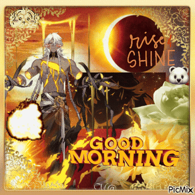 Man Holding Sword Saying Rise Shine GIF