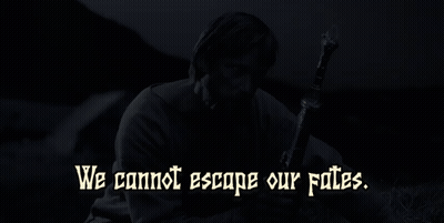 Man Holding Sword We Cannot Escape Our Fates GIF