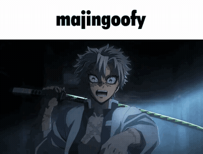 Man Holding Sword With Majingoofy GIF