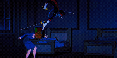 Man Holding Sword With Woman GIF