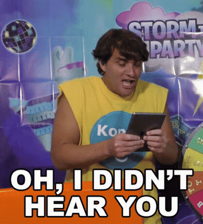 Man Holding Tablet Saying Oh I Didn't Hear You GIF