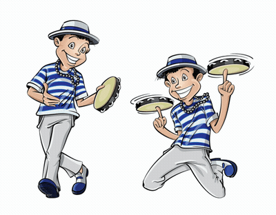 Man Holding Tambourine And Pointing GIF