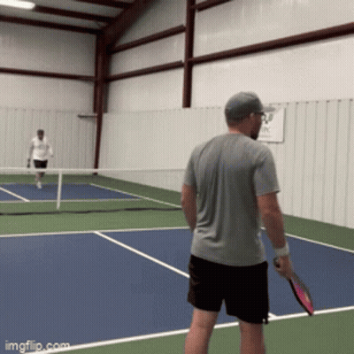 Man Holding Tennis Racket GIF