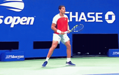 Man Holding Tennis Racquet Chase Advertisement GIF