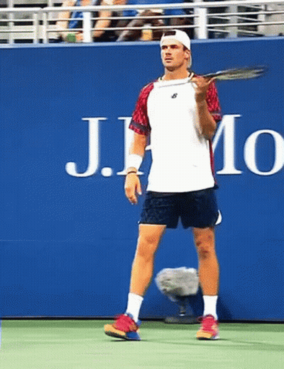 Man Holding Tennis Racquet GIF