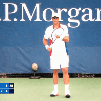 Man Holding Tennis Racquet GIF