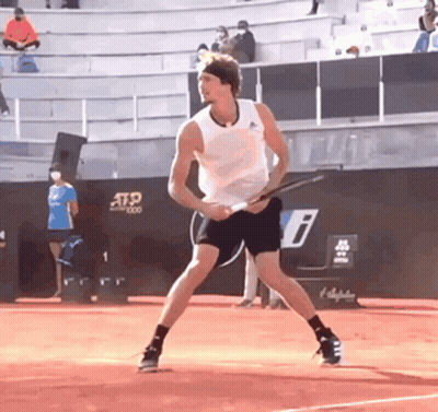 Man Holding Tennis Racquet On ATP Court GIF