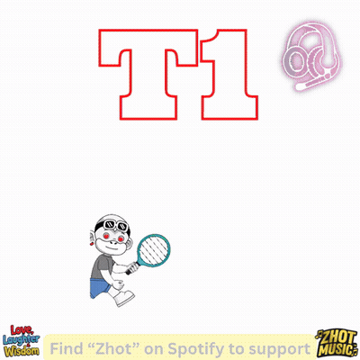 Man Holding Tennis Racquet With T1 Behind GIF