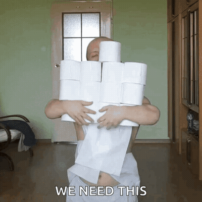 Man Holding Toilet Paper Saying We Need This GIF