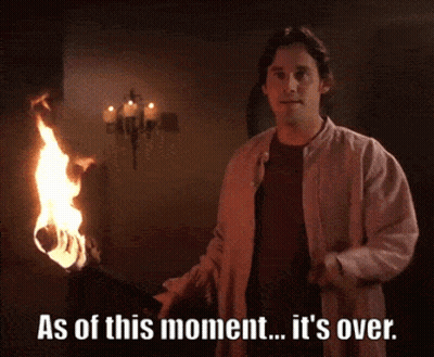 Man Holding Torch Says I Am Finished Being Everybody's Butt Monkey GIF