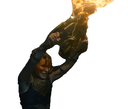 Man Holding Torch With Flames Sticker