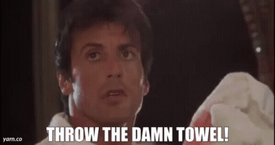 Man Holding Towel Saying Throw The Towel GIF