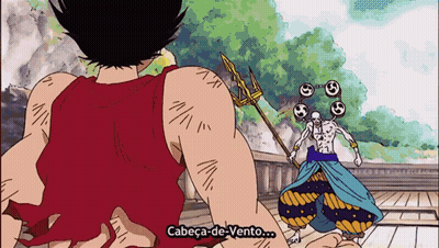 Man Holding Trident Cabeca-De-Vento GIF