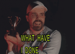 Man Holding Trophy What Have I Done GIF