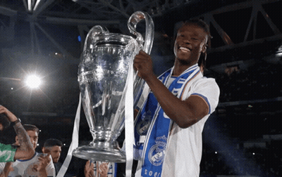 Man Holding Trophy With S08 Scarf GIF