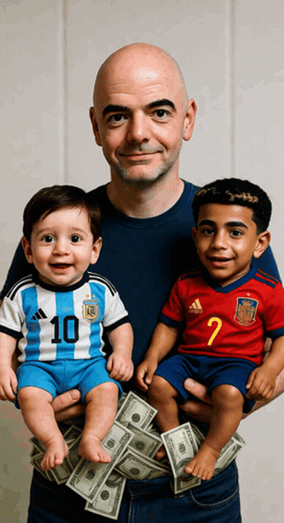 Man Holding Two Babies In Jerseys 10 And 7 GIF