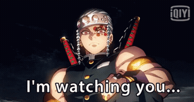 Man Holding Two Swords Saying I'm Watching You GIF