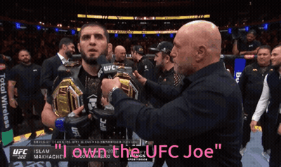 Man Holding UFC Belt Being Interviewed GIF