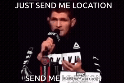 Man Holding UFC Microphone Says Just Send Me Location GIF