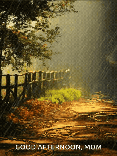 Man Holding Umbrella in Rain Happy Monday